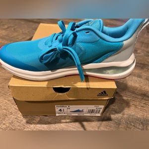 Adidas youth sneakers- turquoise/blue size 4.5- new